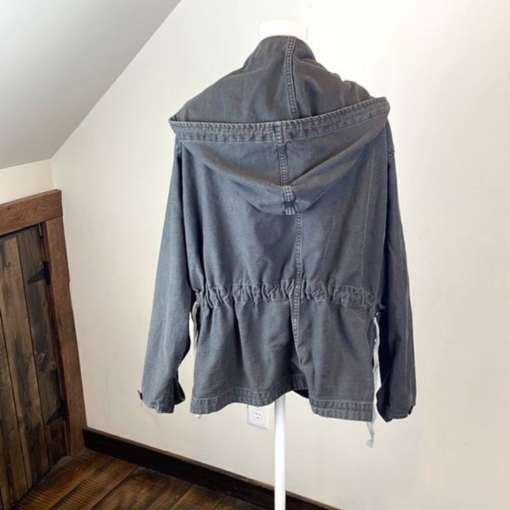 Free People Not Your Brothers Surplus Boho Military Jacket size XS Gray - Picture 8 of 14